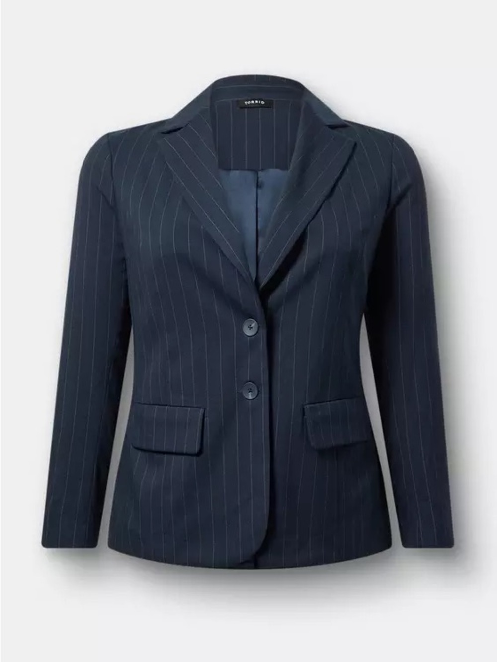 torrid Navy Pinstripe Two-Button Blazer